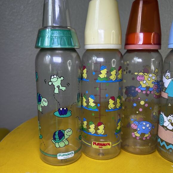 Vintage 90s Baby Bottle No Nipples Plastic Playskool Cribbage Luv N ‘play - Picture 2 of 13